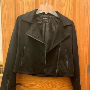 NWOT Black Faux Suede Coat